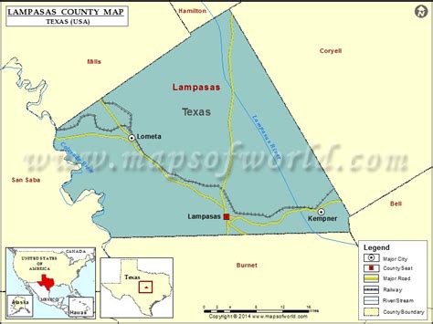 Lampasas County Map | Map of Lampasas County, Texas