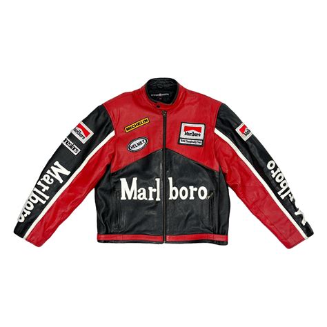 Marlboro Red & Black Racing Leather Jacket Formula F1 Men - Etsy