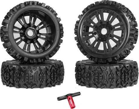 Buy RCMOXETO 1/8 Scale RC Buggy Tires Tyres 17mm Hex Wheels and Tires ...
