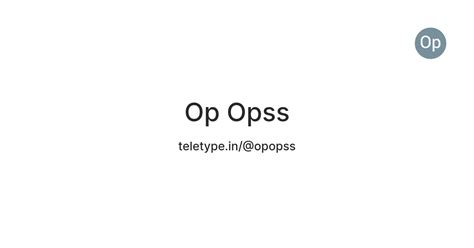 Op Opss — Teletype