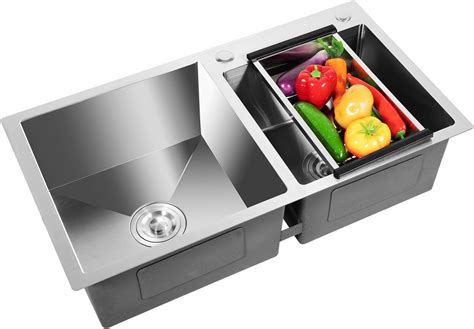 30 Inch Double Bowl Drop-in/Topmount Kitchen Sink, Modern Nano-Coated ...