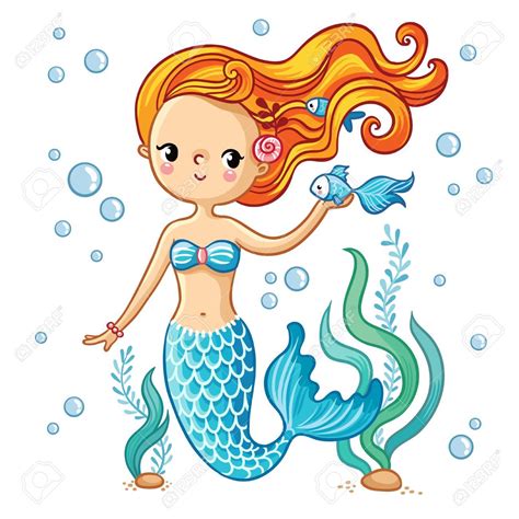 Mermaid Illustrations, Clip Art, Vectors | Mermaid cartoon, Mermaid ...