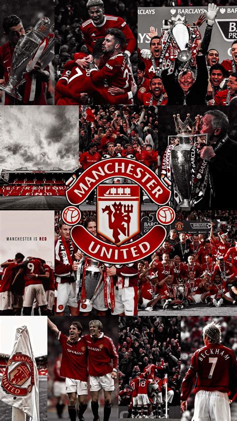 Download Manchester United IPhone Collage With Logo Wallpaper ...