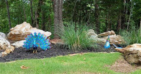 Peacock Statue Garden Decor Metal Peacock Yard Art Lawn Decoration ...