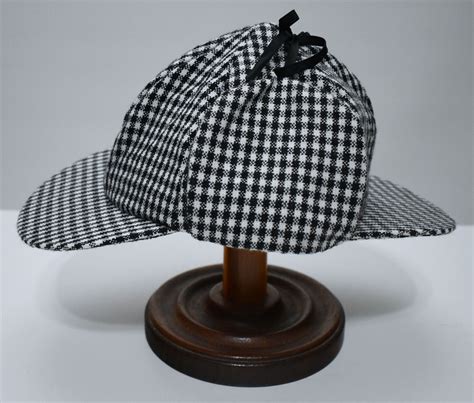Sherlock Holmes Detective Hat Large Acrylic Black/White with Flaps ...