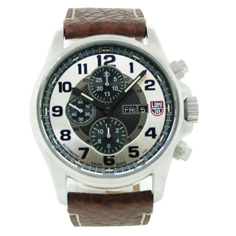 Luminox Leather Men's 1869 Stainless-Steel Analog Bezel Watch, Dial ...