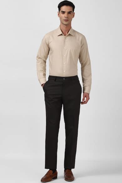 Buy Men Beige Slim Fit Check Full Sleeves Formal Shirt Online - 921886 ...