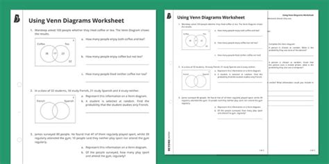 👉 Using Venn Diagrams Worksheet