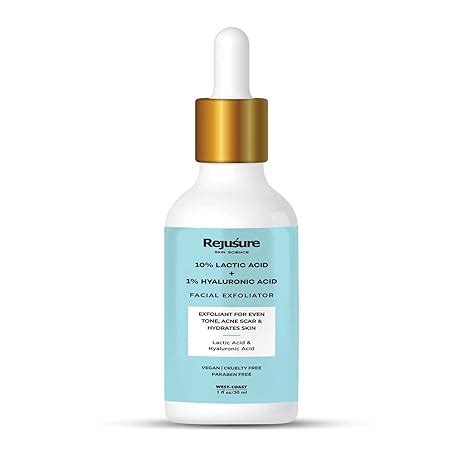 Buy Rejusure Lactic Acid 10% + Hyaluronic Acid 1% Facial Exfoliator ...
