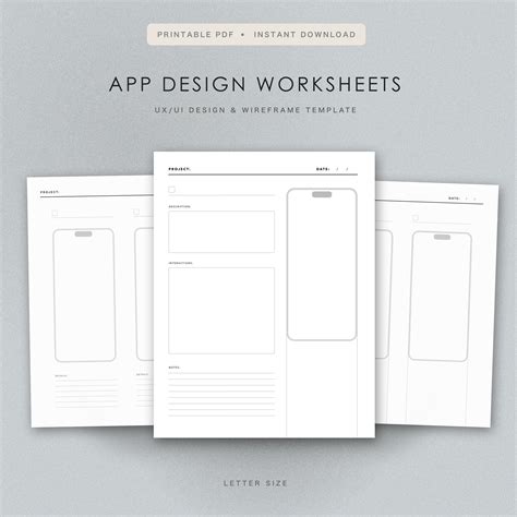 IPhone 14 App Design Worksheets - UX/UI Wireframes - Printable ...
