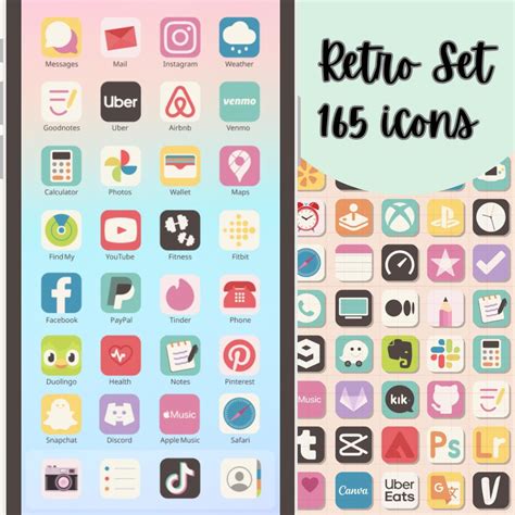Retro Ios Icon Set | 165 Phone App Icons | Icon Pack for Iphones - Etsy