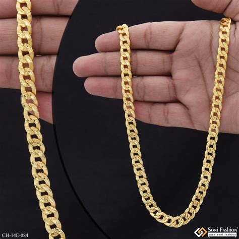 Artisanal Design Gold Plated Link Chain for Men - Style E084 – Soni Fashion