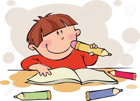 Doing homework free clipart of children doing school work clipart ...