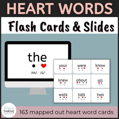 Heart Word Flash Cards & Slides - Mapped Out Irregular High Frequency ...