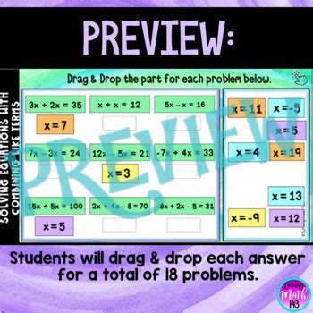 Image result for Multi-Step Equations with Like Terms