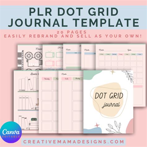 Dot Grid Planner/Journal Template : Creative Mama Designs PLR