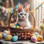 Image result for Happy Easter Cat Bunny
