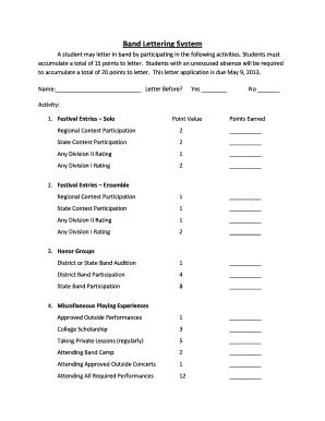 Fillable Online usd388 k12 ks Band Lettering System - USD 388 - usd388 ...