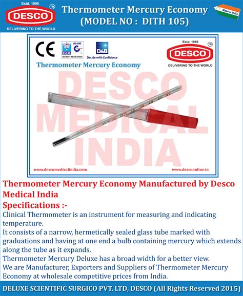 Thermometer Mercury Economy Manufacturers, Suppliers & Exporters India