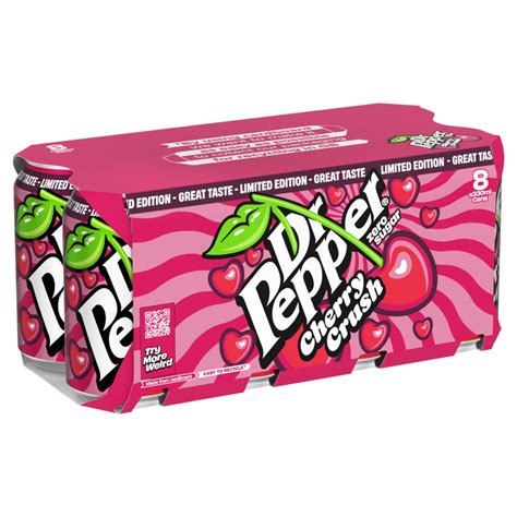 Dr Pepper 8 x 330ml - Cherry Crush | Fizzy Drinks | B&M