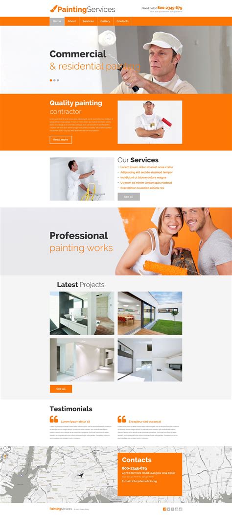 Painting Company Responsive Website Template #55471