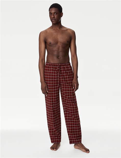Buy 2pk Pure Cotton Checked Pyjama Bottoms at Marks & Spencer