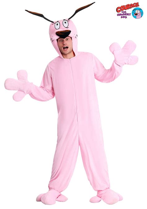 Unique Fun Costumes Adult Courage the Cowardly Dog Pajama Costume Sale ...