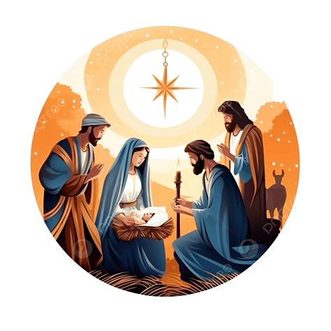 Christmas Hygge Interior With Christmas Nativity Scene With Holy Family ...