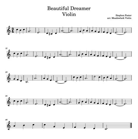 Easy Stephen Foster Songs for Violin (Free Sheet Music — Meadowlark ...