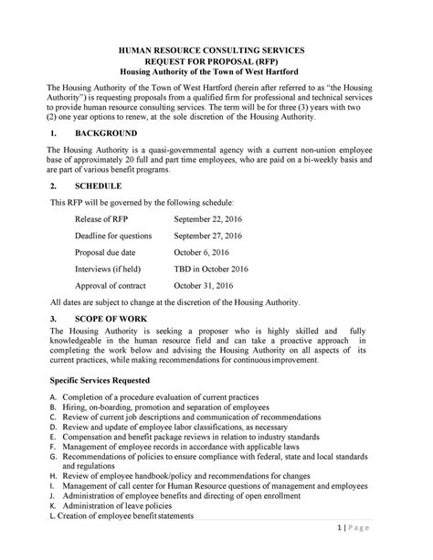 Ejemplo De Propuesta De Rfp Para Contratistas