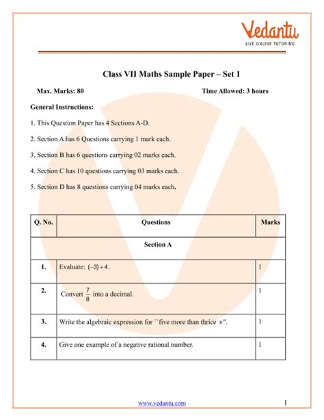 Image result for CBSE Pattern Class 7 Math