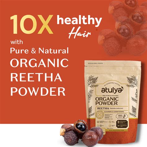 Atulya Reetha Organic Powder | Mild Cleanser For Hair & Skin | 100 g