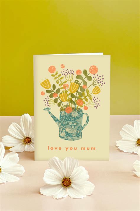 Watering Can Love You Mum Card | Love you mum, Floral cards, Mothers day cards