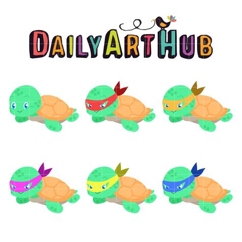 Cute Ninja Turtle Clip Art Set – Daily Art Hub // Graphics, Alphabets & SVG