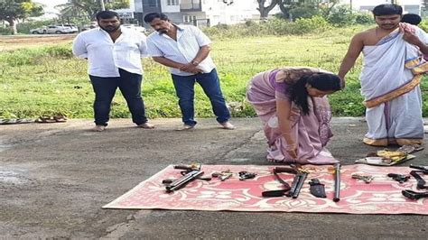 Former gangster Muthappa Rai takes ayudha puja literally, offers ...