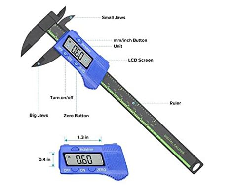 Digital Vernier Caliper Plastic Body 150mm/6Inch with Transparent Plas