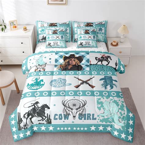 Western Bed in a Bag King Size Comforter Set 7 Pieces Disco Boots Hat ...