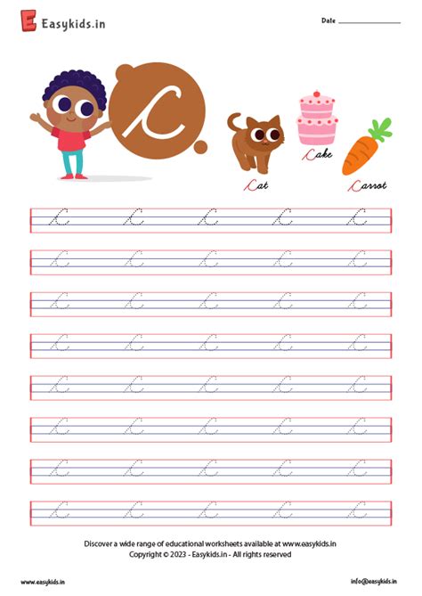 Capital Letter Cursive Worksheet by Easy Kids - EasyKids.in