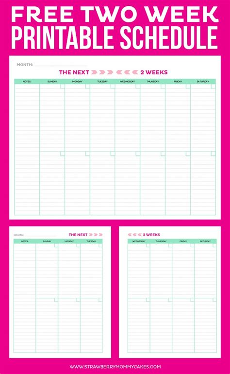 Printable Weekly Calendar - Get Organized Two Weeks At A Time