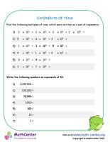 Exponents Eighth Grade Worksheets | Math activities