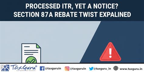 Processed ITR, Yet a Notice? Section 87A Rebate Twist Explained