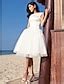 Beach Little White Dresses Wedding Dresses A-Line Scoop Neck Cap Sleeve ...