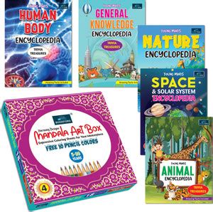BOOKFORD Mandala Box Part4+Encyclopedia Set of 5 Animal, GK, Space ...