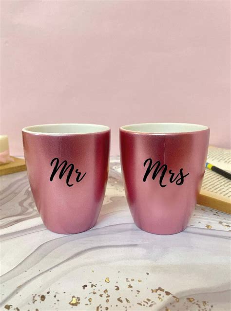 Unbreakable Couple Mugs - Set of 2 - Mr & Mrs - Rose Gold – StallionBarware
