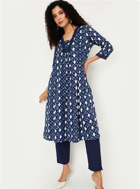 Buy Women Printed A-line Kurta Set Online at just Rs. 1299.0 ...