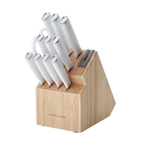KitchenAid Classic Japanese Steel 12-Piece Knife Block Set with Built ...