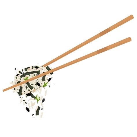 Vector illustration logo clipart furikake flakes on a chopstick ...
