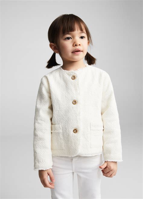 Buttoned texture jacket - Baby girls | MANGO OUTLET United Kingdom