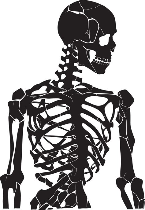 Fragmented form skeleton icon emblem splintered structure fractured ...