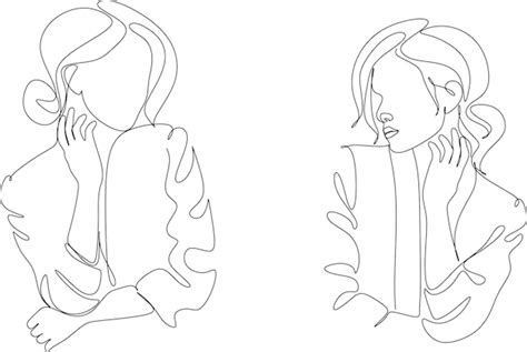 Tête de femme vector lineart illustration | Vecteur Premium